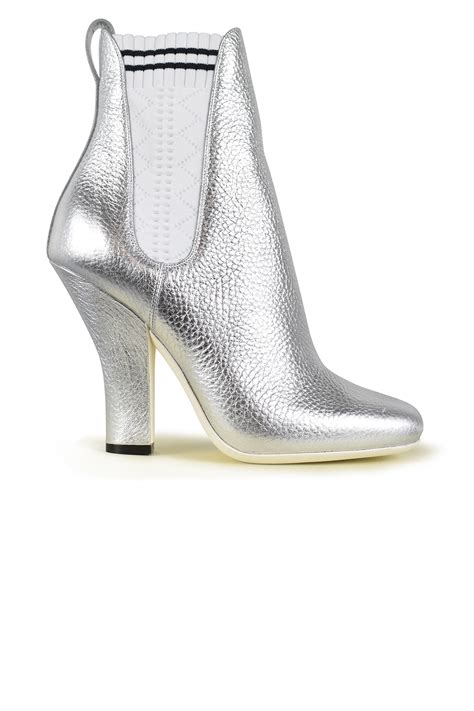 silver FENDI Women Ankle boots 